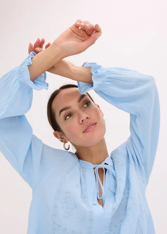 Bluse med hullbroderi, bonprix