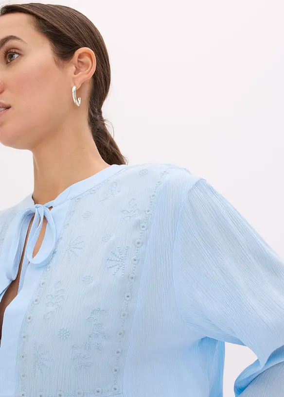 Bluse med hullbroderi, bonprix