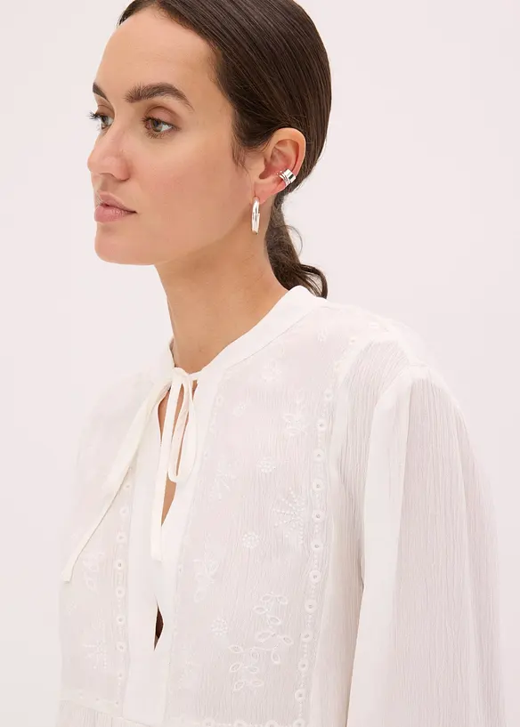Bluse med hullbroderi, bonprix