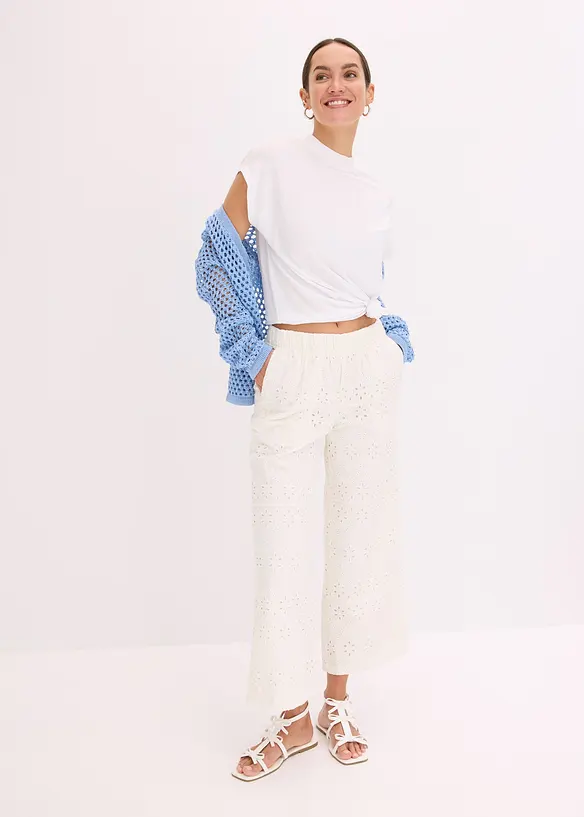 Culotte med hullbroderi, bonprix