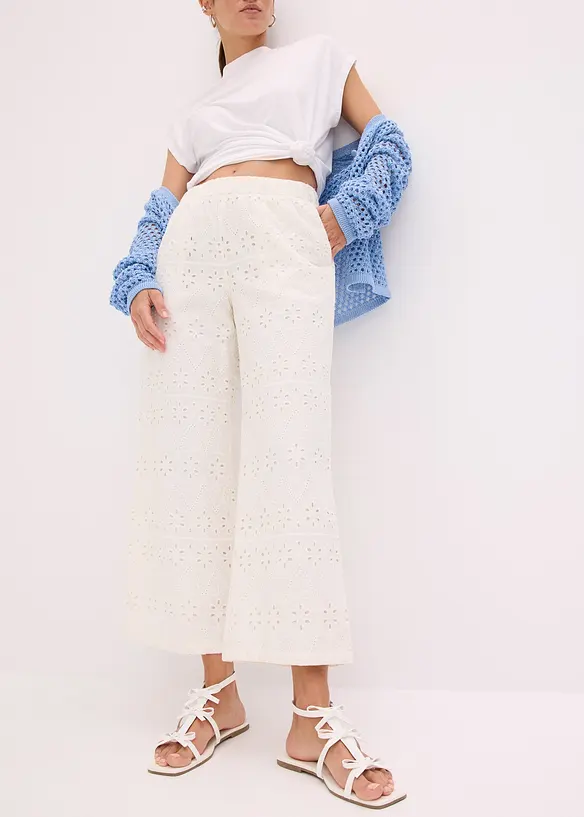 Culotte med hullbroderi, bonprix