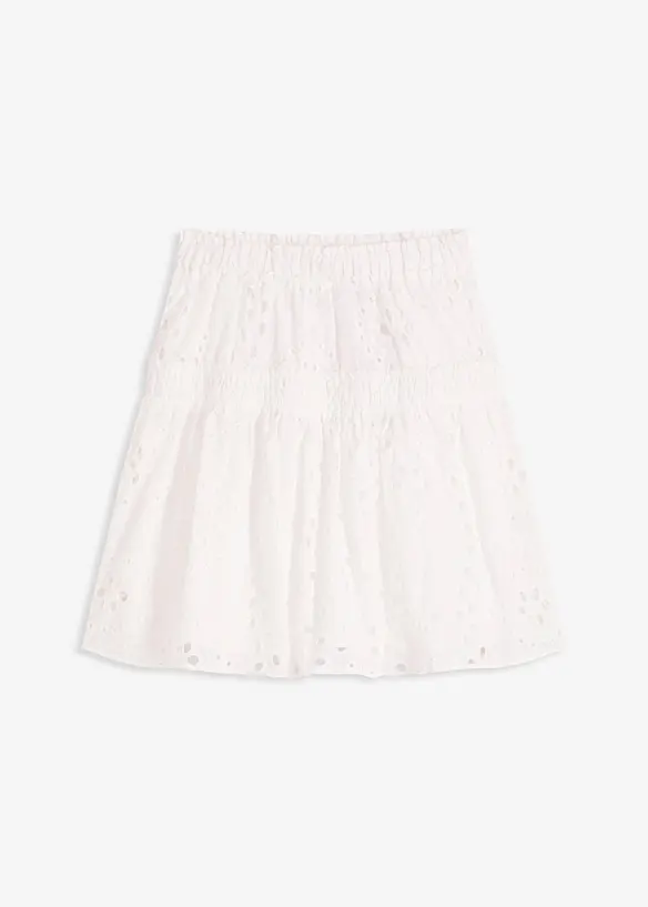 Miniskjørt med hullbroderi, bonprix