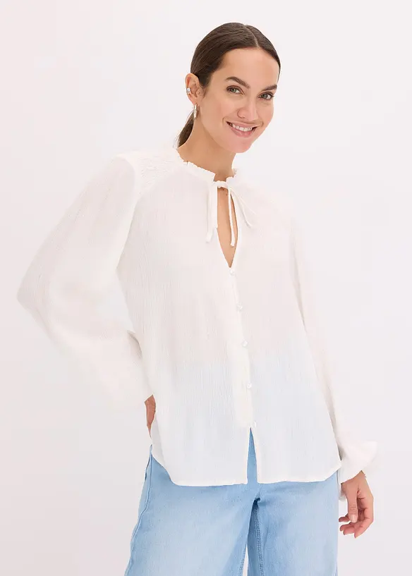 Bluse med metalliske striper, bonprix