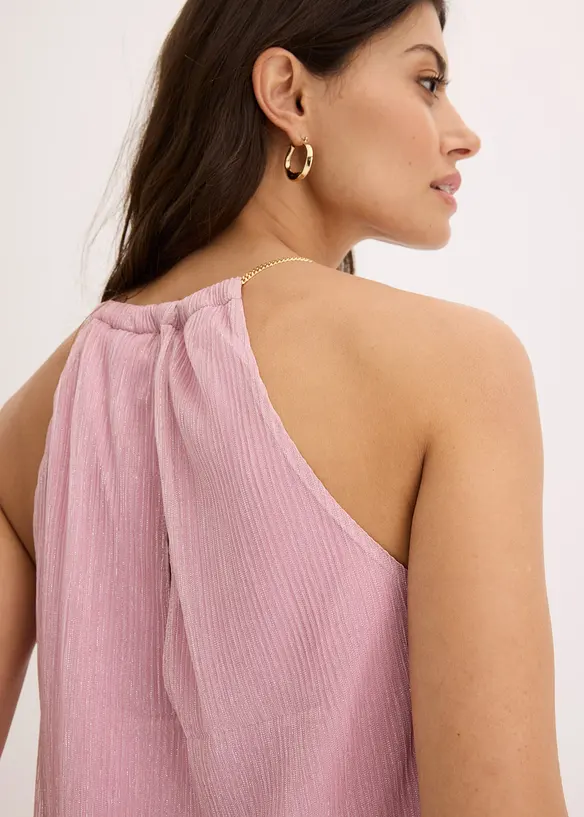 Cropped topp i metallic-look, bonprix