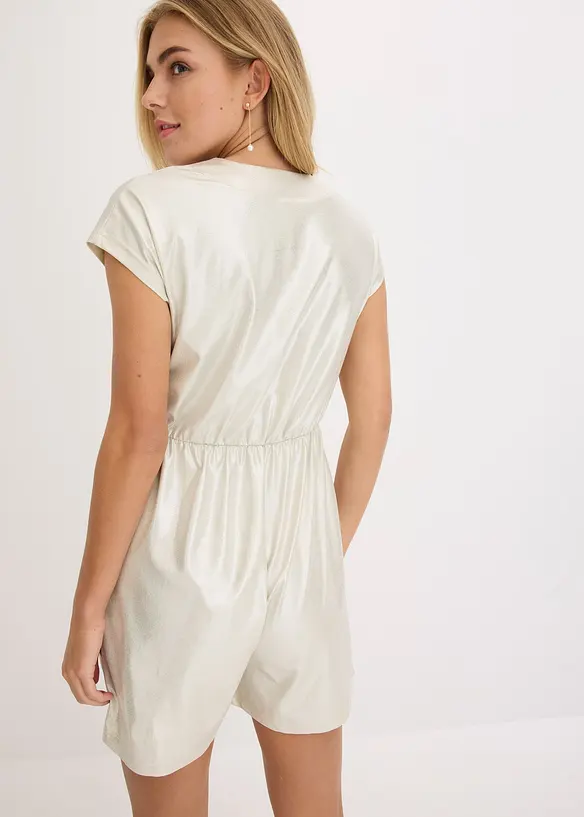 Jumpsuit i jersey med dyp utringning, bonprix