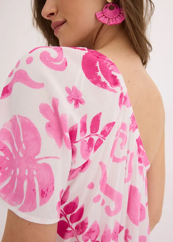 One shoulder-bluse i strukturert viskose, bonprix