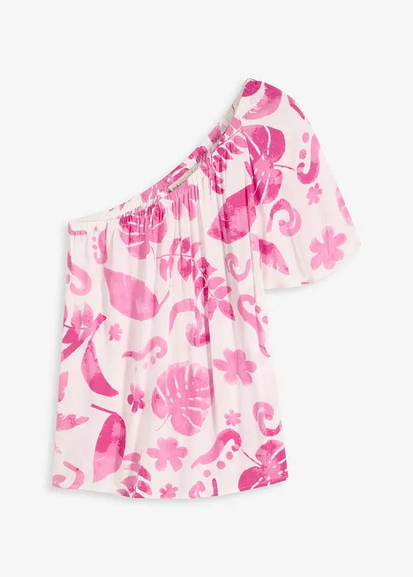 One shoulder-bluse i strukturert viskose, bonprix