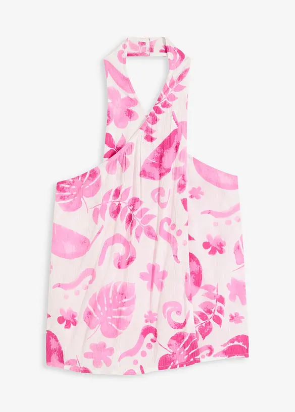 Halterneck-blusetopp av viskose med struktur, bonprix