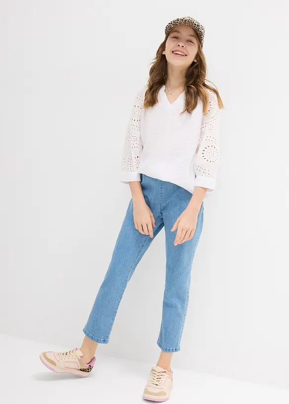 Pull on-bukse i 7/8-lengde Mid Waist, bonprix