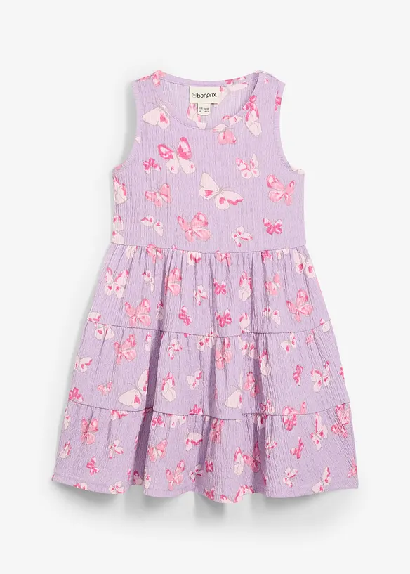 Jerseykjole av stukturert krinklet materiale, bonprix
