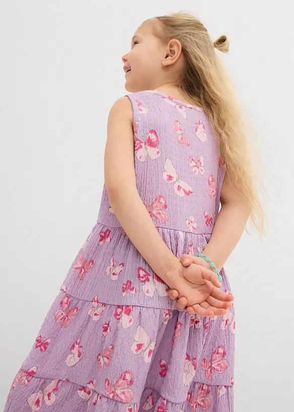 Jerseykjole av stukturert krinklet materiale, bonprix