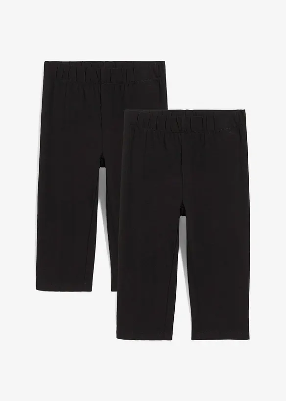 Caprileggings i økologisk bomull med elastan (2-pack), bonprix