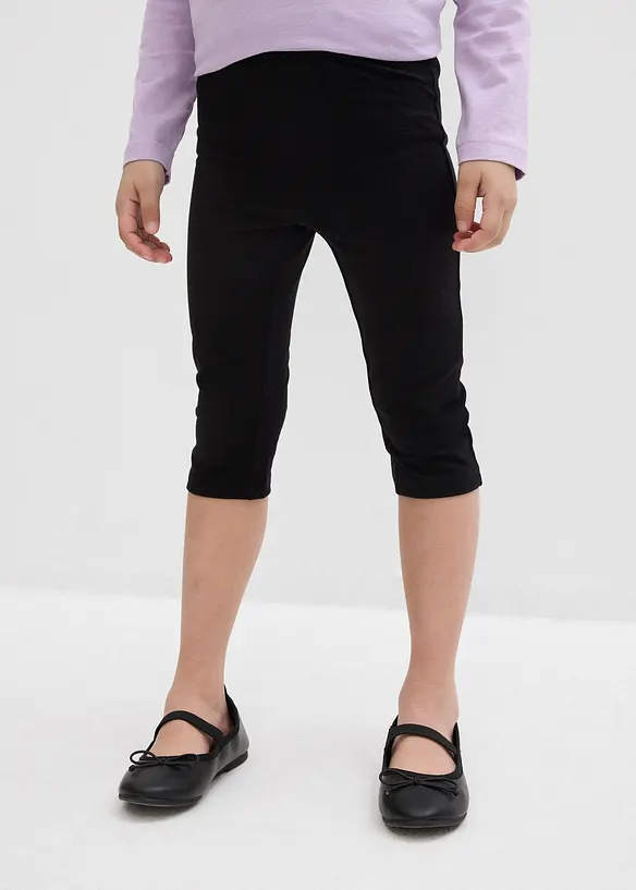 Caprileggings i økologisk bomull med elastan (2-pack), bonprix