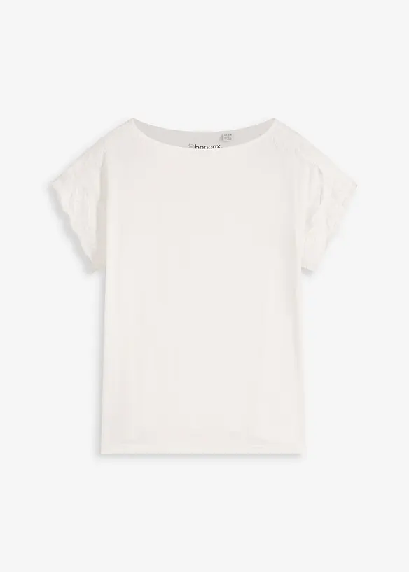 Topp i viskose med blonder, bonprix