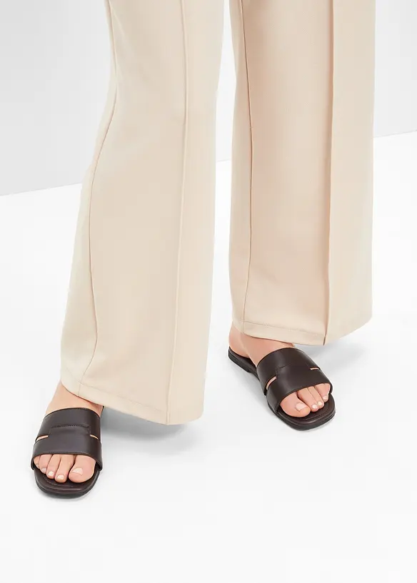 Slip-in sandaler i skinn, bonprix