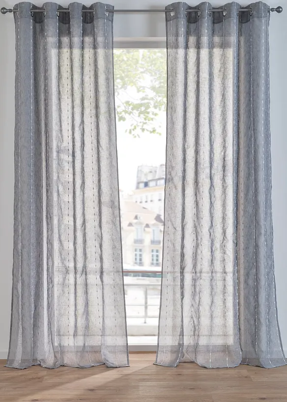 Gardin med vevde striper (1-pack), bonprix