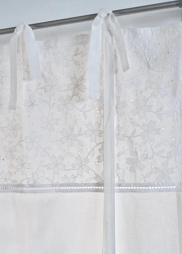 Roll-up gardin med broderi, bonprix