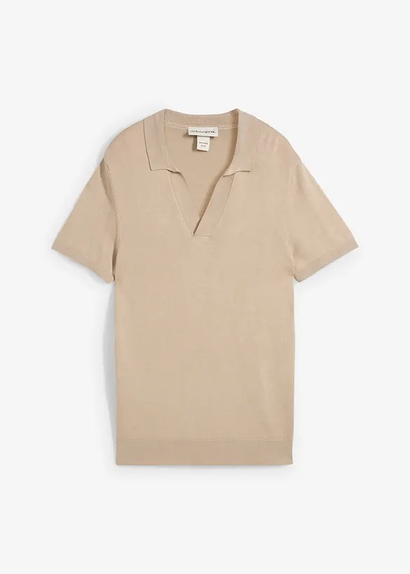 Sommerlig, finstrikket poloskjorte, bonprix