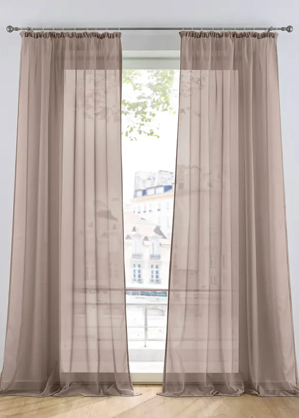 Ensfarget gardin av lett voile (1-pack), bonprix