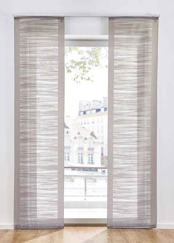 Panelgardin med tverrstriper (1-pack), bonprix