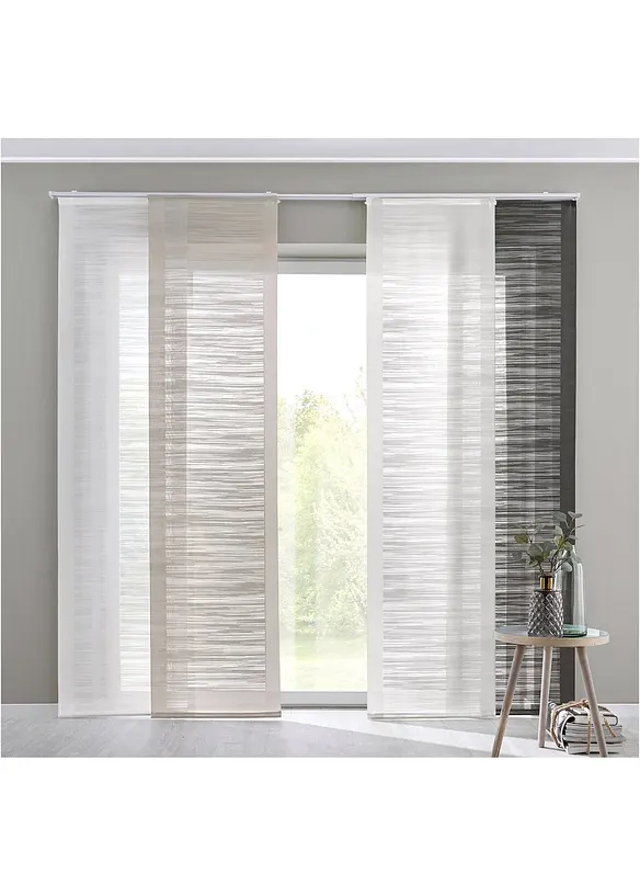 Panelgardin med tverrstriper (1-pack), bonprix