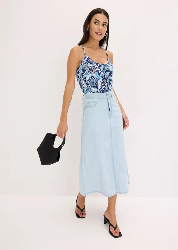 Topp i myk viskosemiks med spagettistropper, bonprix