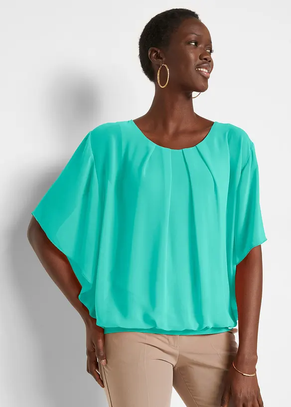 Chiffonbluse med topp under, bonprix