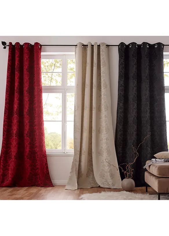 Lystett gardin i jacquard med termofunksjon (1-pack, bonprix
