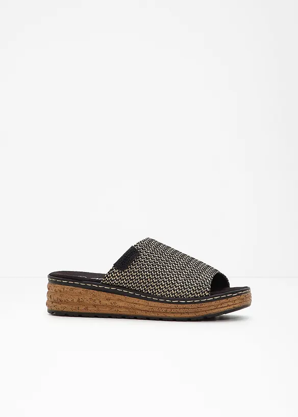 Komfort-slip in-sandaler med kileh&aelig;l og polstret inners&aring;le fra Rieker, Rieker