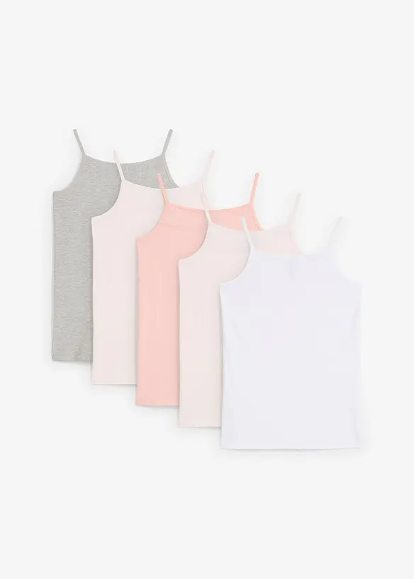 Singlet med myk bomull (5-pack), bonprix