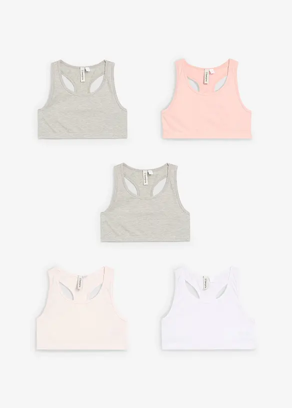 BH-topp med myk bomull (5-pack), bonprix