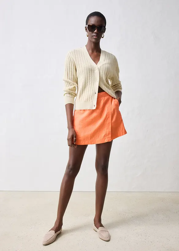 Skort i 100% lin, bonprix