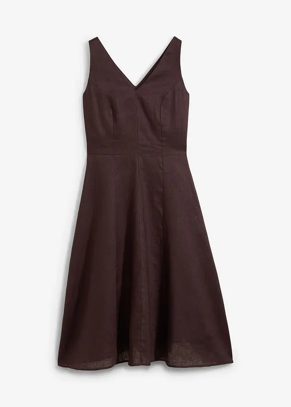 Midikjole i 100% lin, bonprix