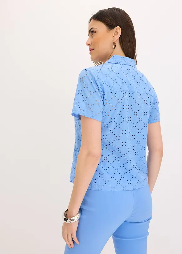 Moderne bluse med hullbroderi, bonprix