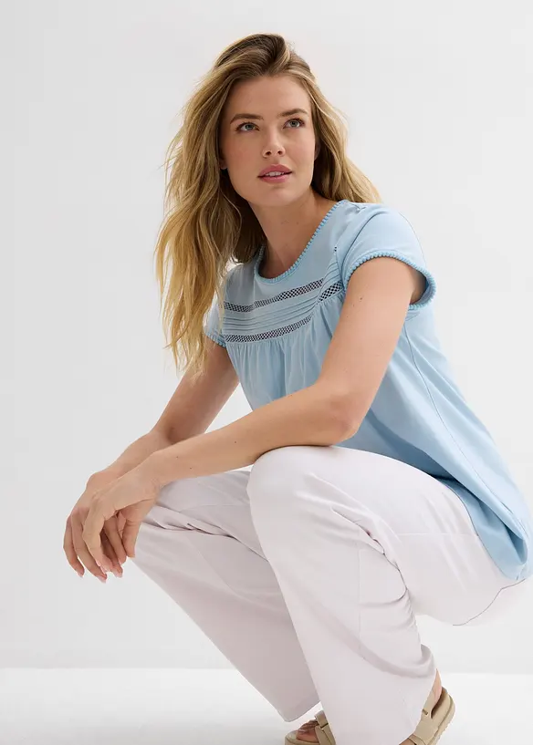 Bomullstopp med blonder, bonprix