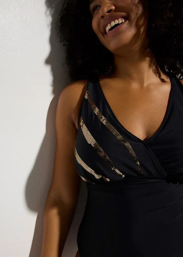 Badedrakt med paljetter, bonprix