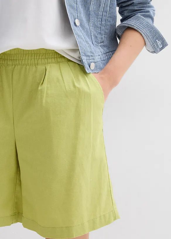 Bermudashorts i lin og bomull, bonprix