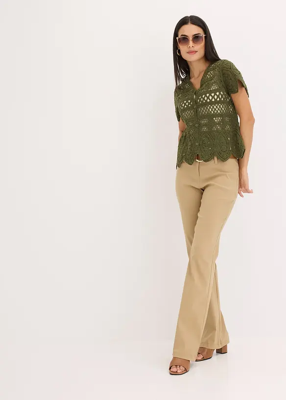 Kort, heklet cardigan, bonprix