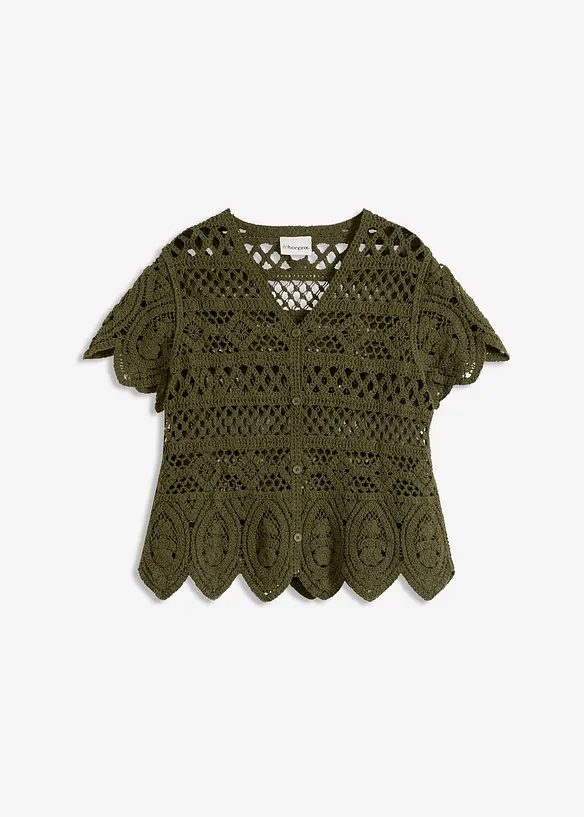 Kort, heklet cardigan, bonprix