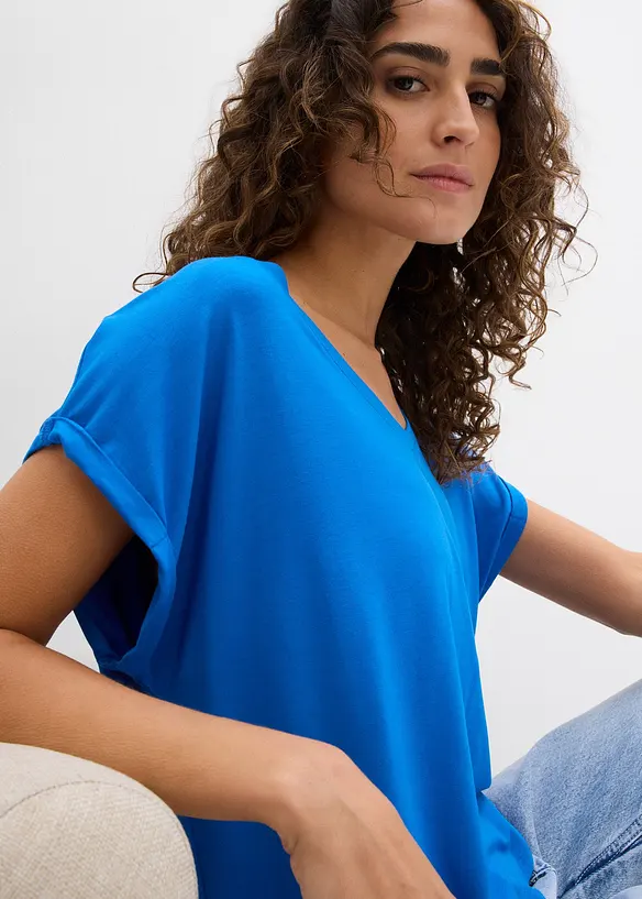 Oversized topp i lett viskosemiks, bonprix