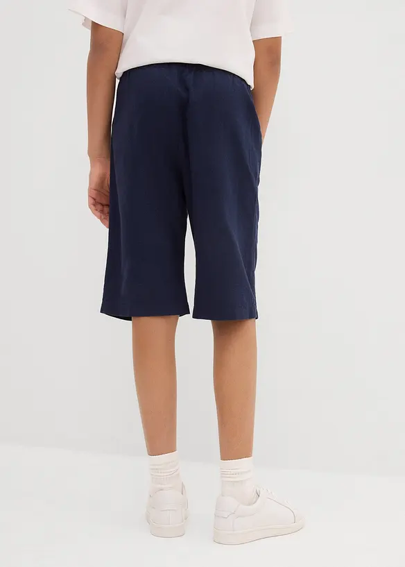 Slip on-shorts i luftig linmiks, Regular Fit, bonprix