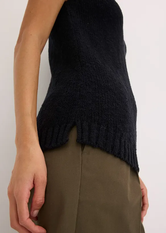 Strikket topp i bomull med nuppestruktur, bonprix