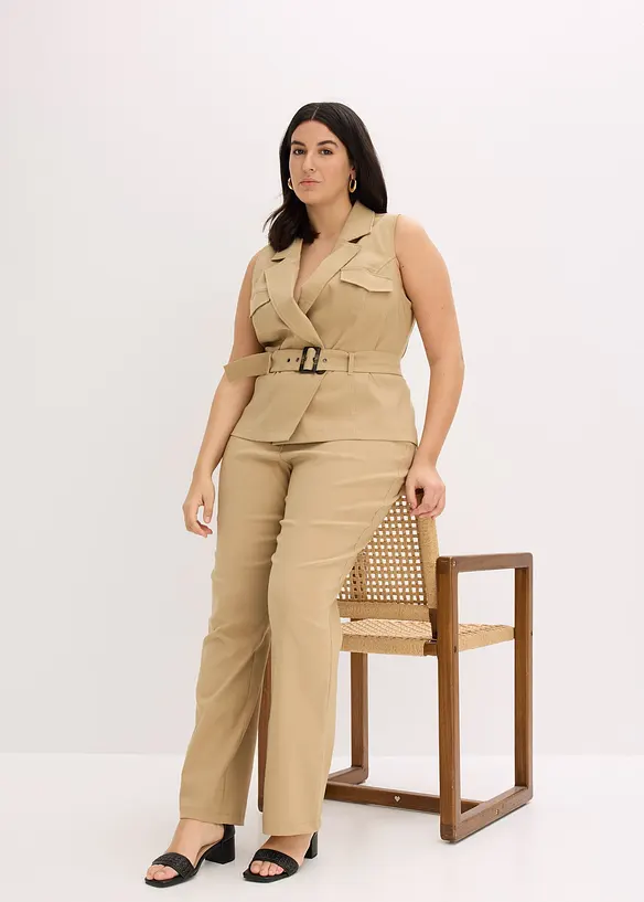 Vest med belte, bonprix