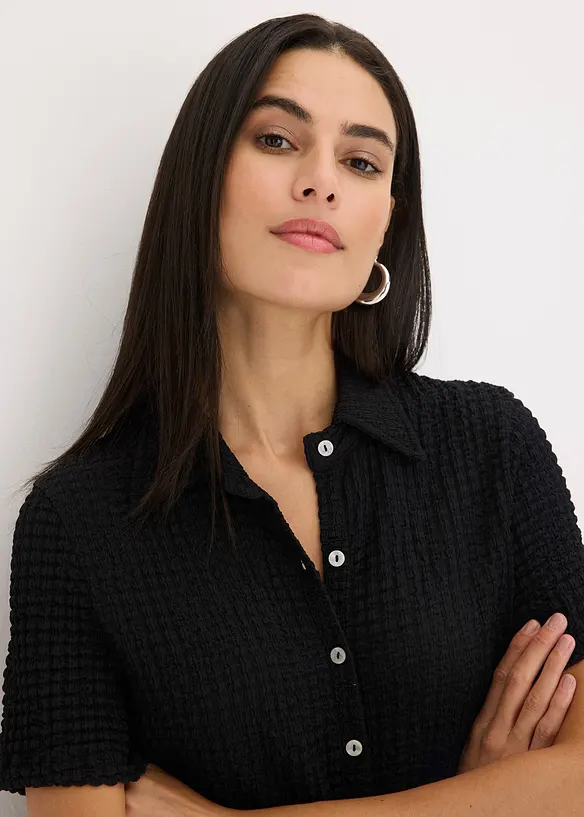 Trikotbluse med struktur, bonprix