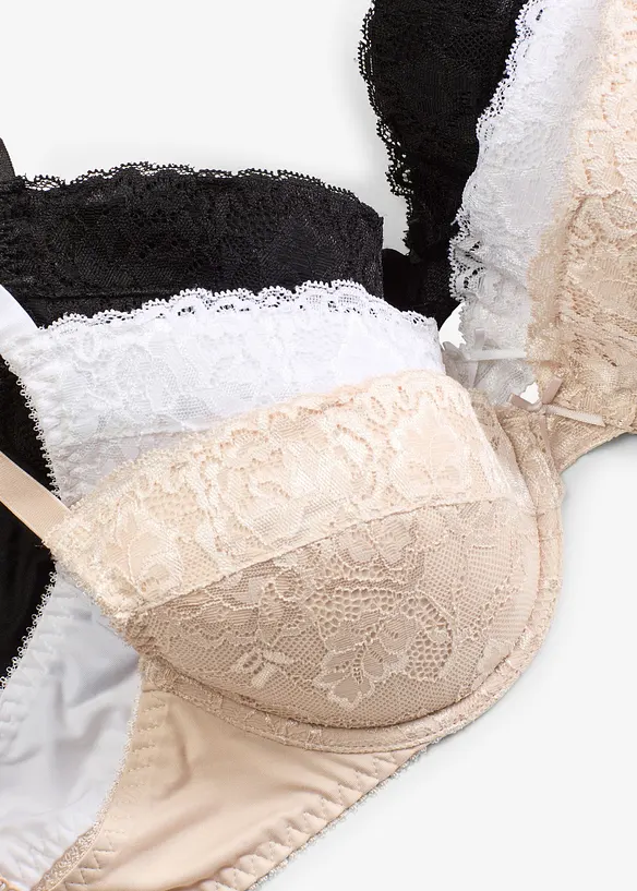 Push up-BH med fine blonder (3-pack), bonprix