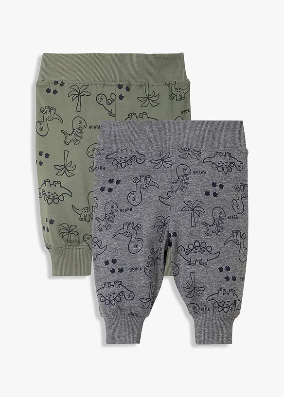 Trikotbukse til baby av økologisk bomull (2-pack), bonprix