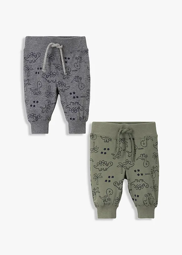 Trikotbukse til baby av økologisk bomull (2-pack), bonprix