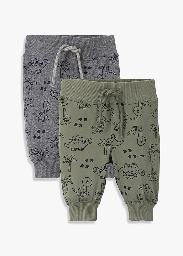 Trikotbukse til baby av økologisk bomull (2-pack), bonprix