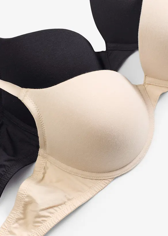 Push up-BH med bøyle og bomull (2-pack), bonprix