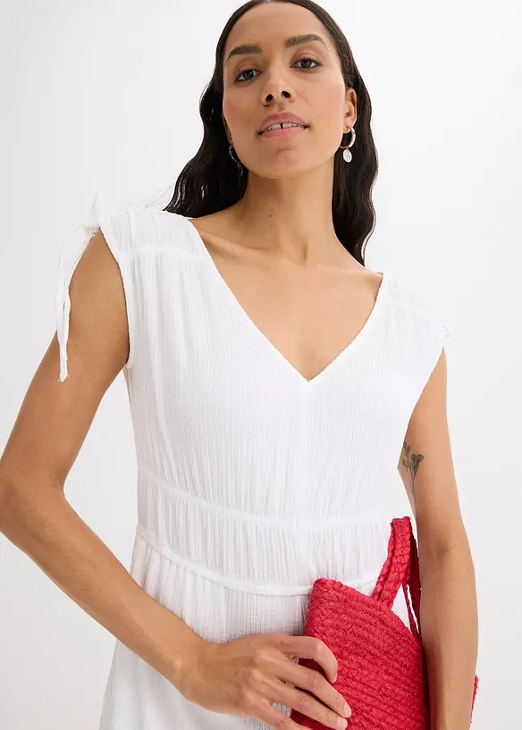 Jumpsuit i strukturert krepp, bonprix